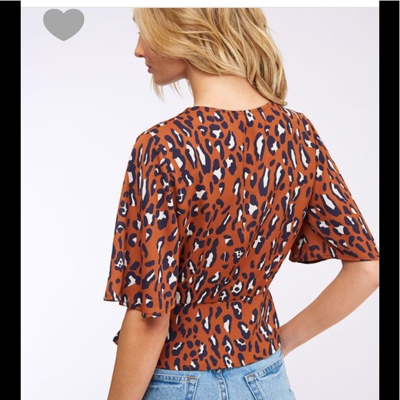 Rust animal print wrap top (  2 LEFT ) - Picture 3 of 4